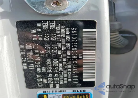 2022 Kia Telluride Ex z USA, uszkodzony, nr VIN 5XYP3DHC9NG230195